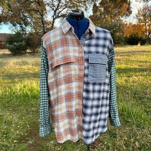 American Eagle Men’s patchwork flannel